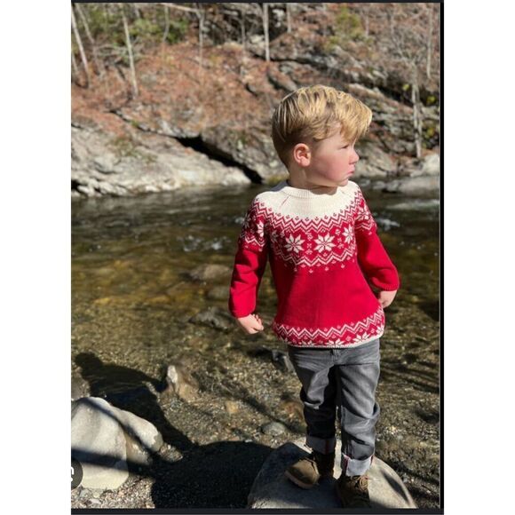 Me&Henry Red fairisle Igloo sweater 9/10 kids - Picture 1 of 5